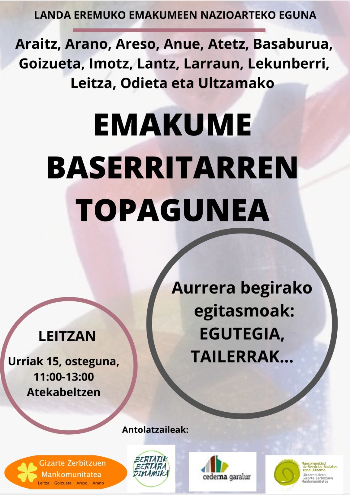 Topagunea gaur, landa eremuko emakumeek