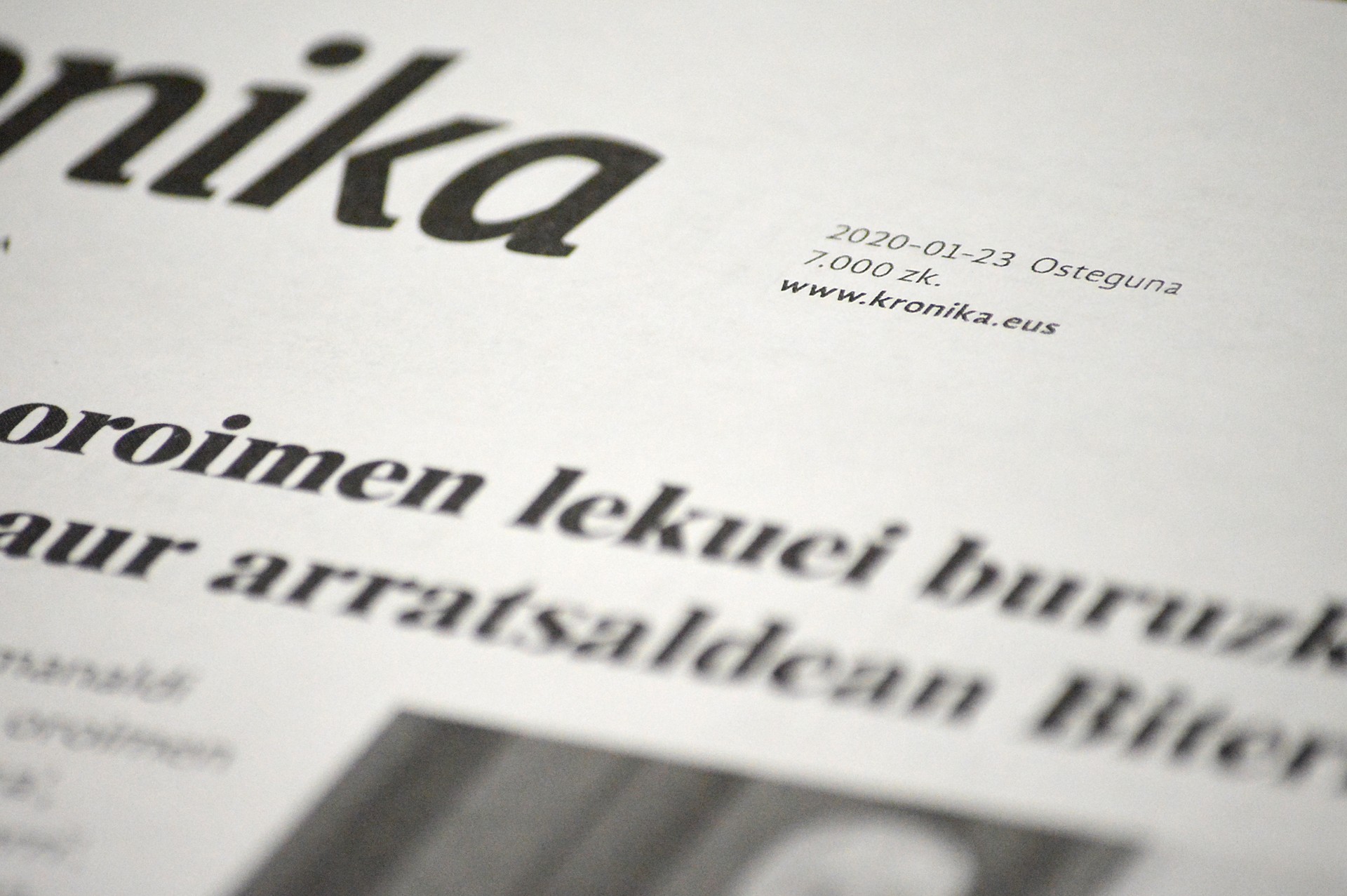 Herritarren iritzia jasotzeko, inkesta Kronikak