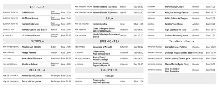 Asteburuko partidak