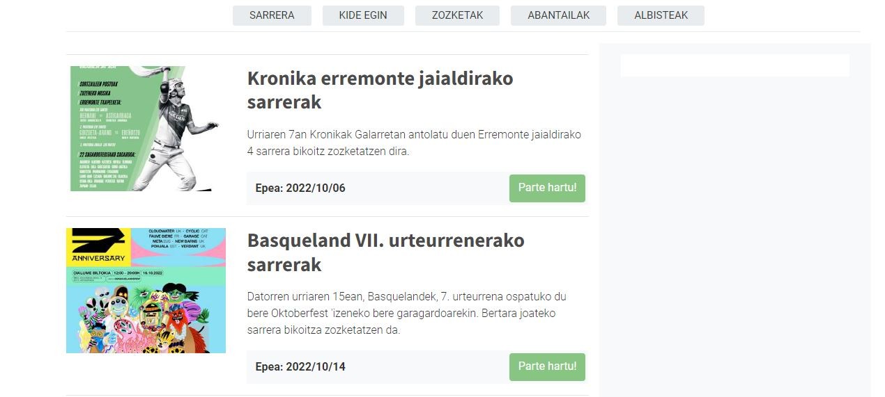 Bi zozketa martxan, Kronikakideentzat