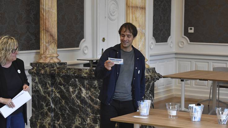 Bernart Astiazaran, Aimar Balenciaga, Danel Manterola eta Maier Mutuberria Gidabaimena Euskeraz zozketaren irabazle