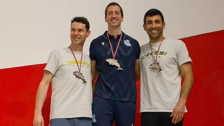 Txomin Mugika hernaniarrak Euskadiko errekorra hautsi zuen Euskoapneako aletarik gabeko dinaminan