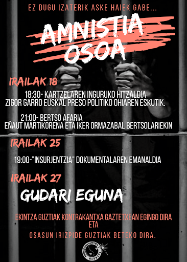 Kontrakantxan hitzaldia eta afaria, ostiralean