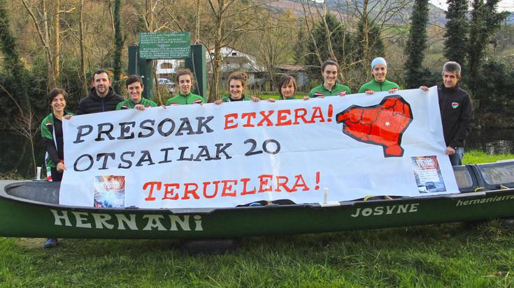 Herriko taldeek Terueleko espetxera egingo den martxan babestu dute, ikusi argazkiak: