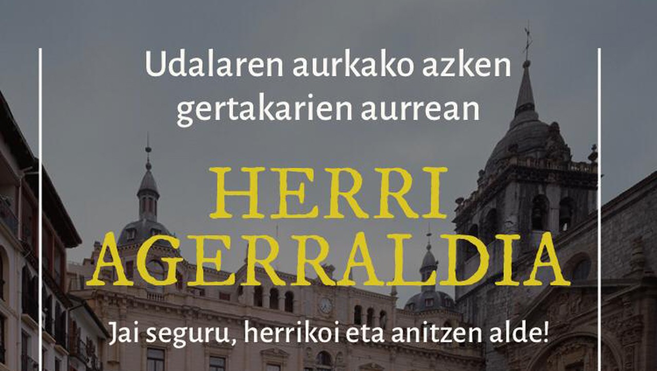 Herri agerraldia gaur, Plazan