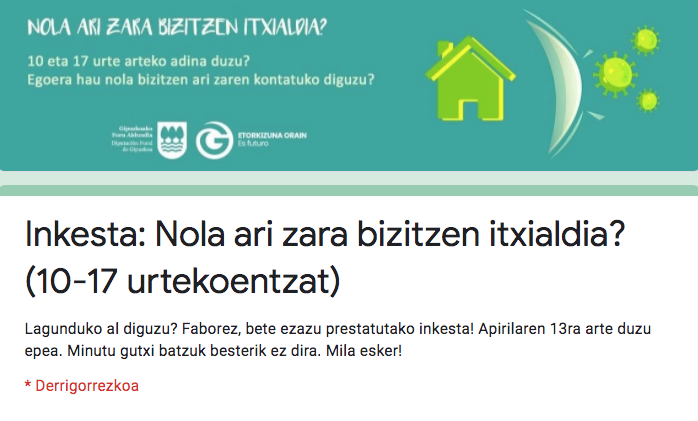 Itxialdiari buruz inkesta, sare sozialetan