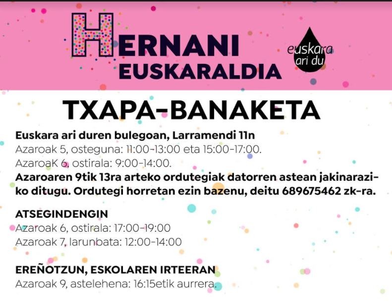 Txapen banaketa, Euskaraldiak
