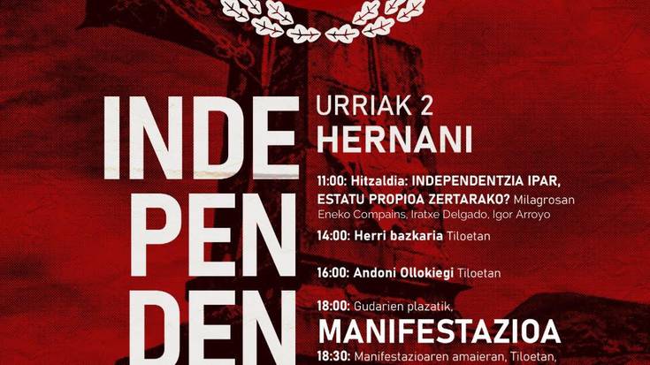 Hitzaldia, kontzertua, herri bazkaria eta beste asko, independentzia egunean