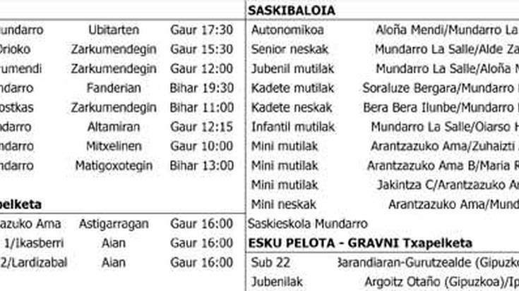 Astigarragako kirol partiduak