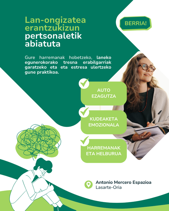Beterri-Buruntza Mankomunitateak ongizate laborala sustatzeko eta estresa nahiz higadura emozionala prebenitzeko doako prestakuntza berri bat abiaraziko du