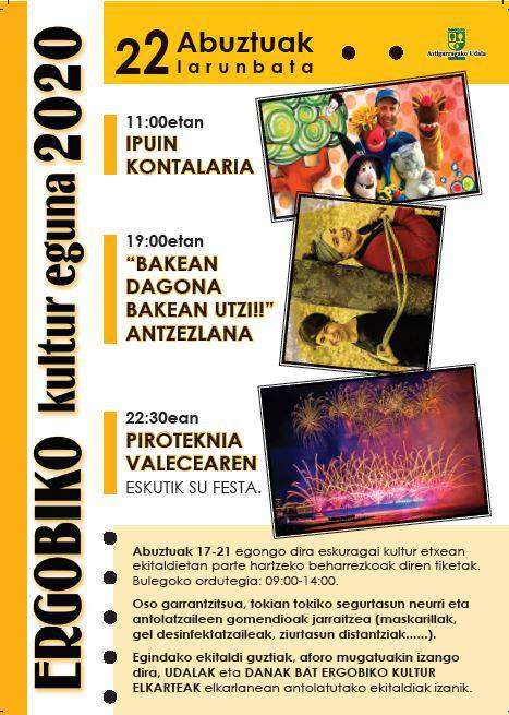 Ergobiko kultur eguna 2020 antolatu dute, eta adin guztiei zuzendutako egun osoko programazioa izango da