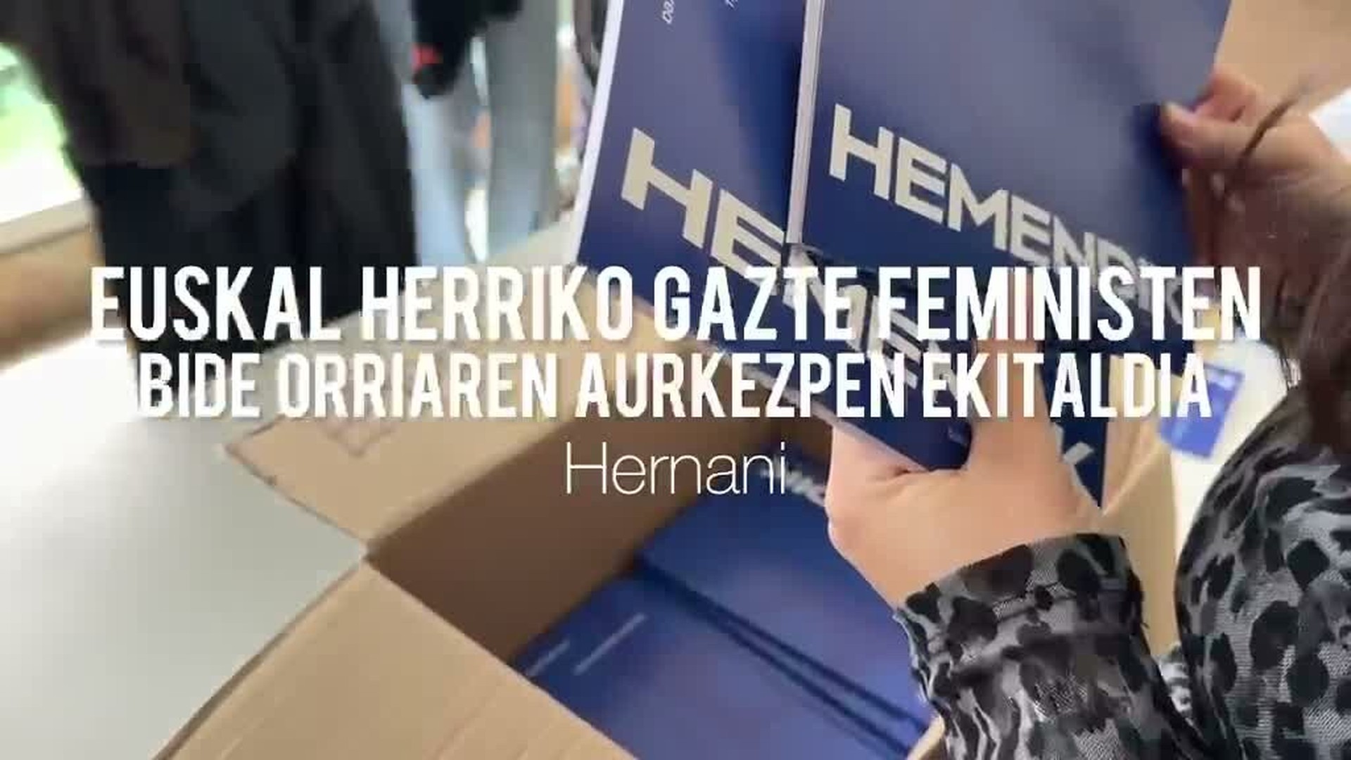 "Hemendik" bide orria aurkeztu dute Euskal herriko Gazte Feministek Hernanin