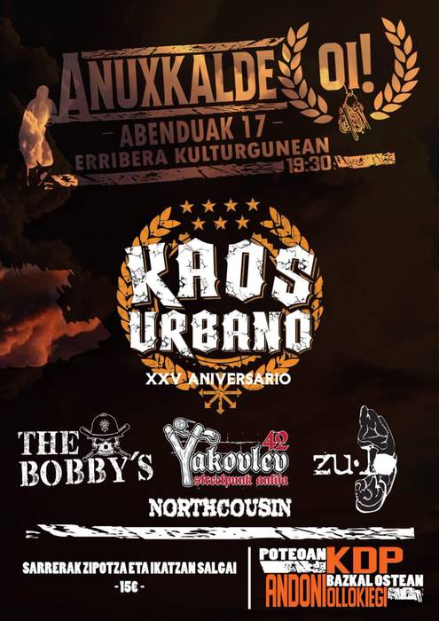 Kaos urbano - The Bobby´s - Yakovlev 42 - Northcousin - Zulo