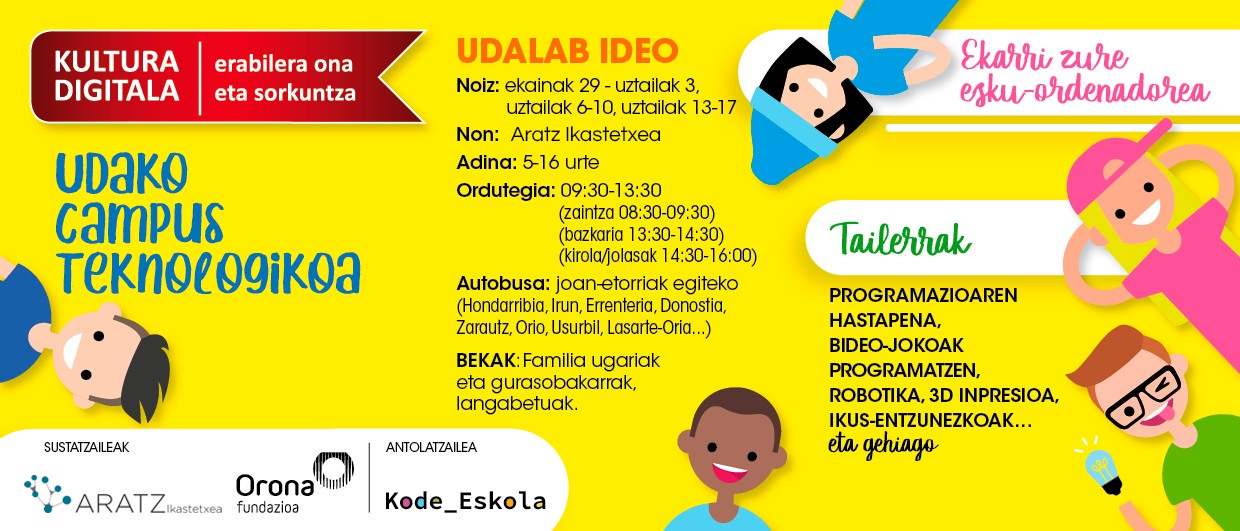 Udako kanpus teknologikoan izena  emateko epea irekita, astelehenera arte