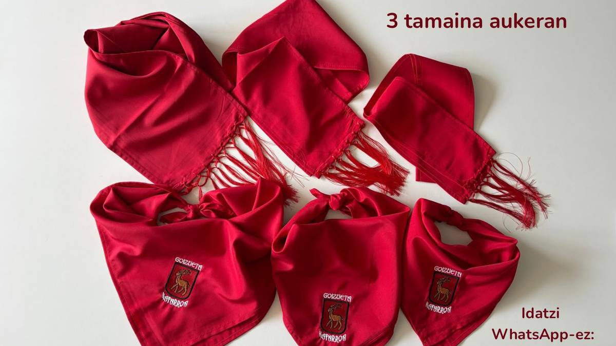 Fiestetako zapi zein gerrikoak, eskuragarri