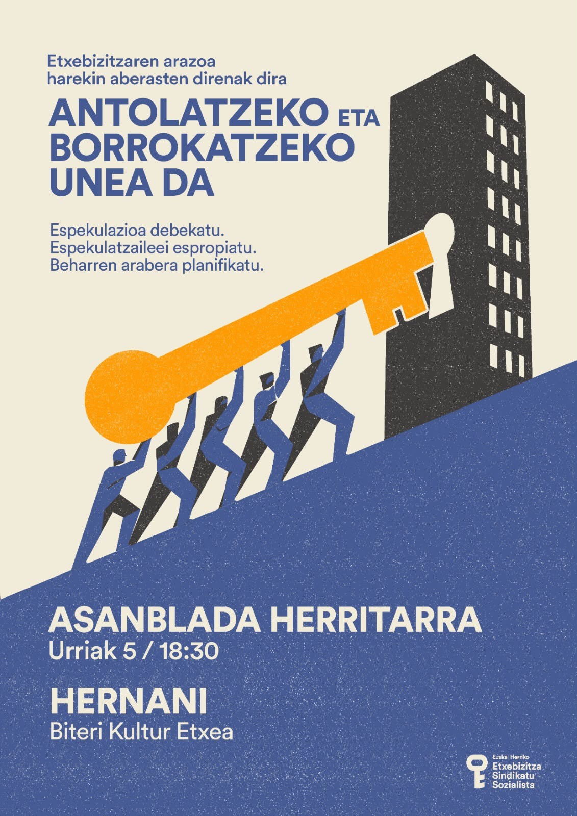 Buruntzaldeako Etxebizitza Sindikatu Sozialistak auzo asanblada, etxebizitzaren auziaren harira
