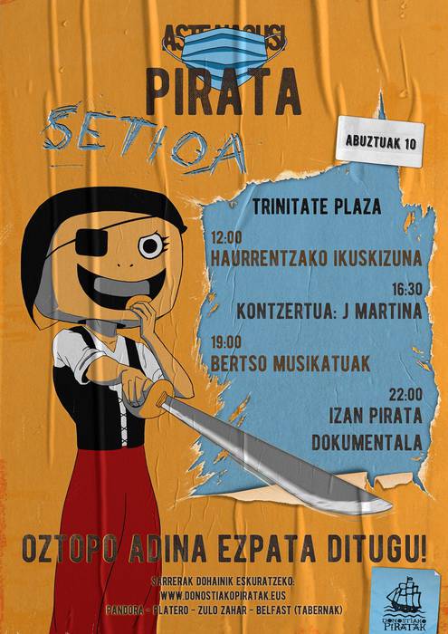 Donostiako Piratek Pirata Setioa antolatu dute, festen alternatiba gisa