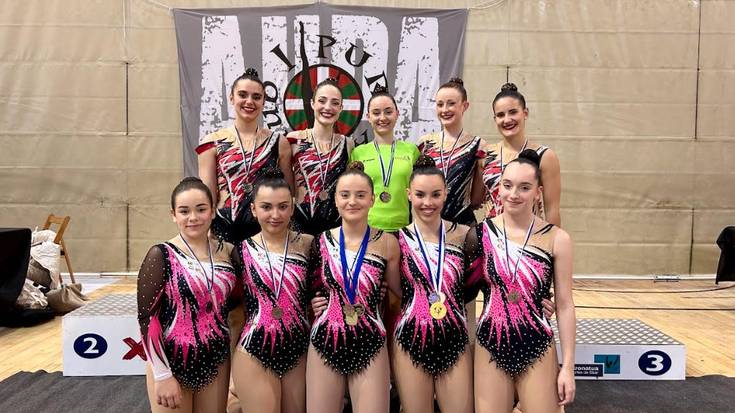 Hamabost domina eskuratu zituzten Hernaniko gimnastek Eibarren jokatutako Gipuzkoako Txapelketan
