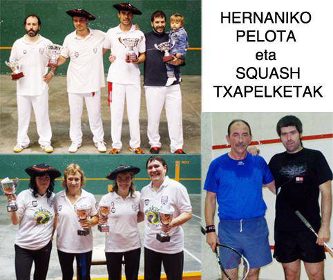Squashean Serrano, eta pelotan 
Tejedor ahizpak, Lazcano eta Zubimendi