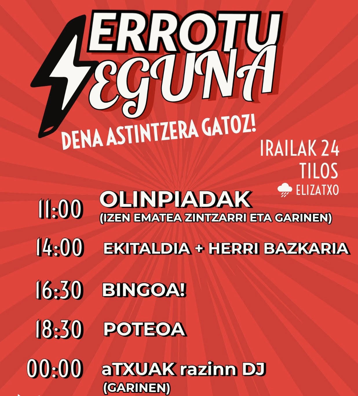 Errotu Eguna, bihar Tilosetan