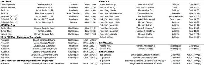 ASTEBURUKO partiduak