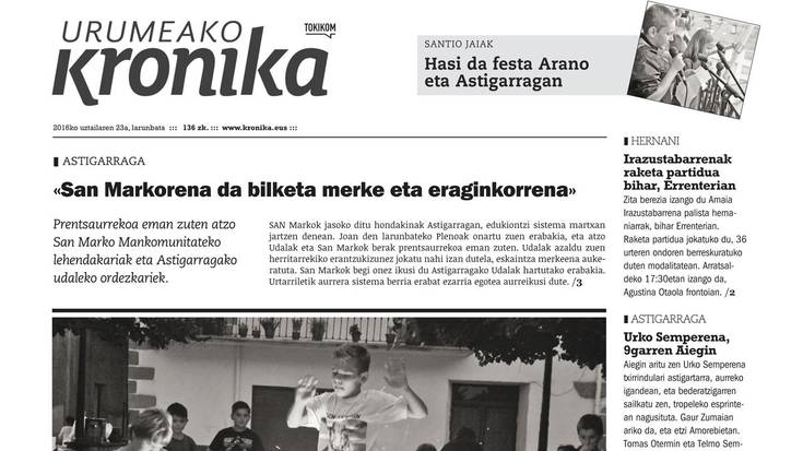 Urumeako edizioa, asteazken eta larunbatetan