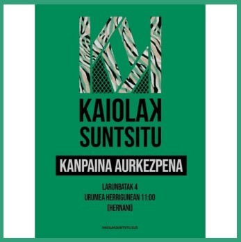 'Kaiolak suntsitu' aurkezpena, gaur