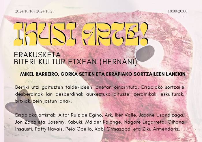 Gaur inauguratuko da Errapiako sortzaileen erakusketa