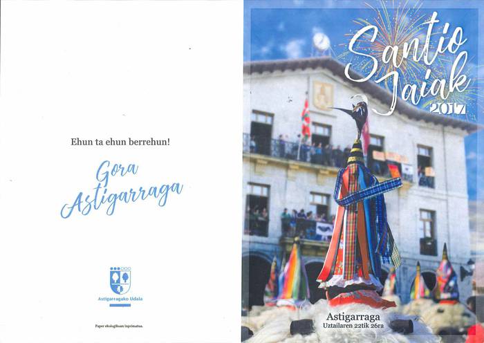 Santiotako  programaren azala, prest!