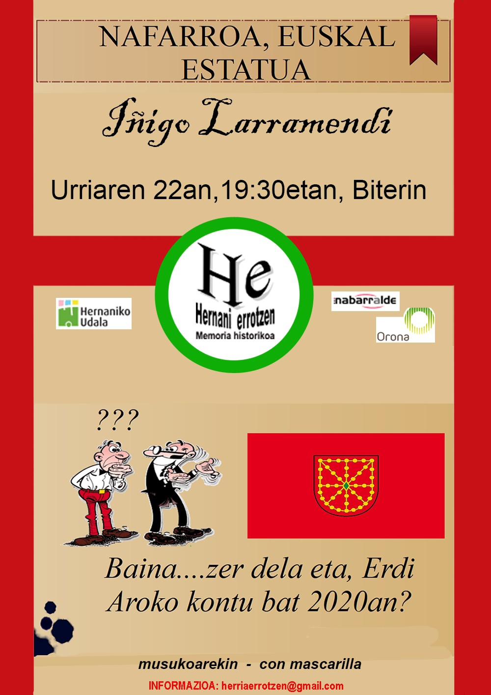 Kontzientzia historikoaz mintzatuko da etzi, Iñigo Larramendi