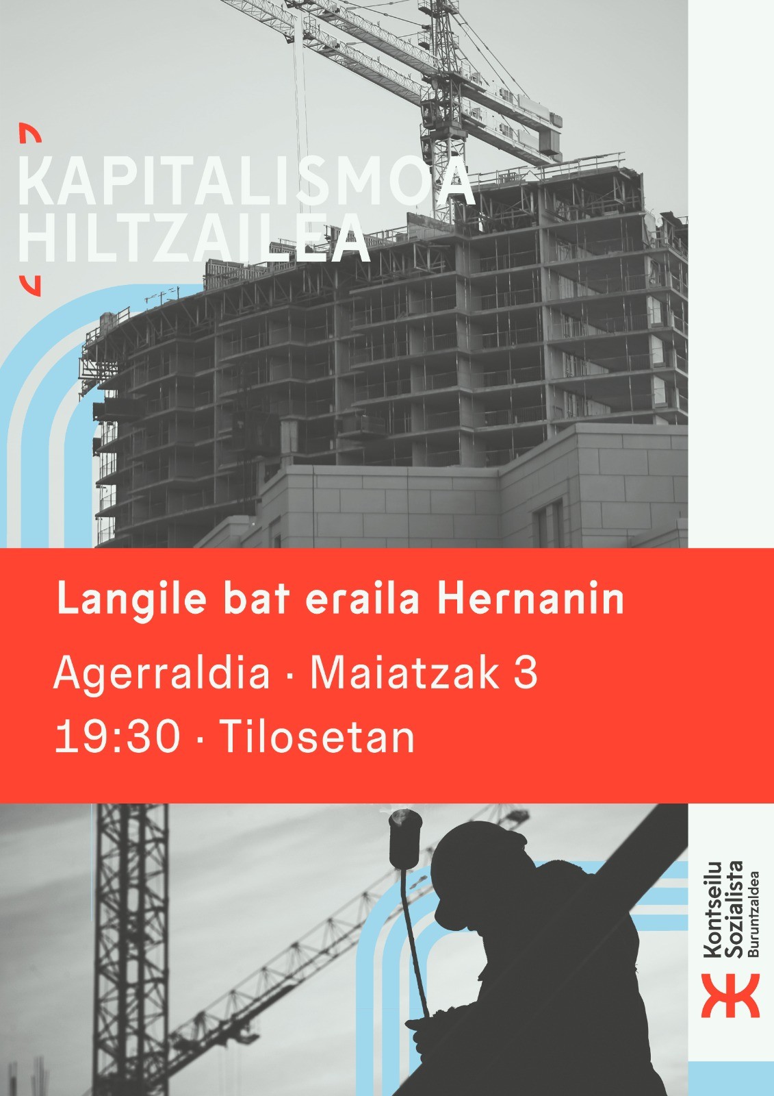 Agerraldia Kontseilu Sozialistak gaur, Hernanin hildako langilearen heriotza salatzeko