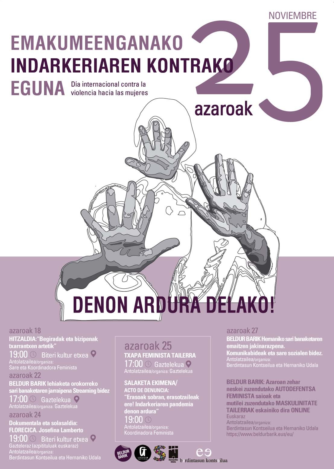 Emakumeenganako indarkeriaren kontrako eguna, 'Denon ardura delako!'