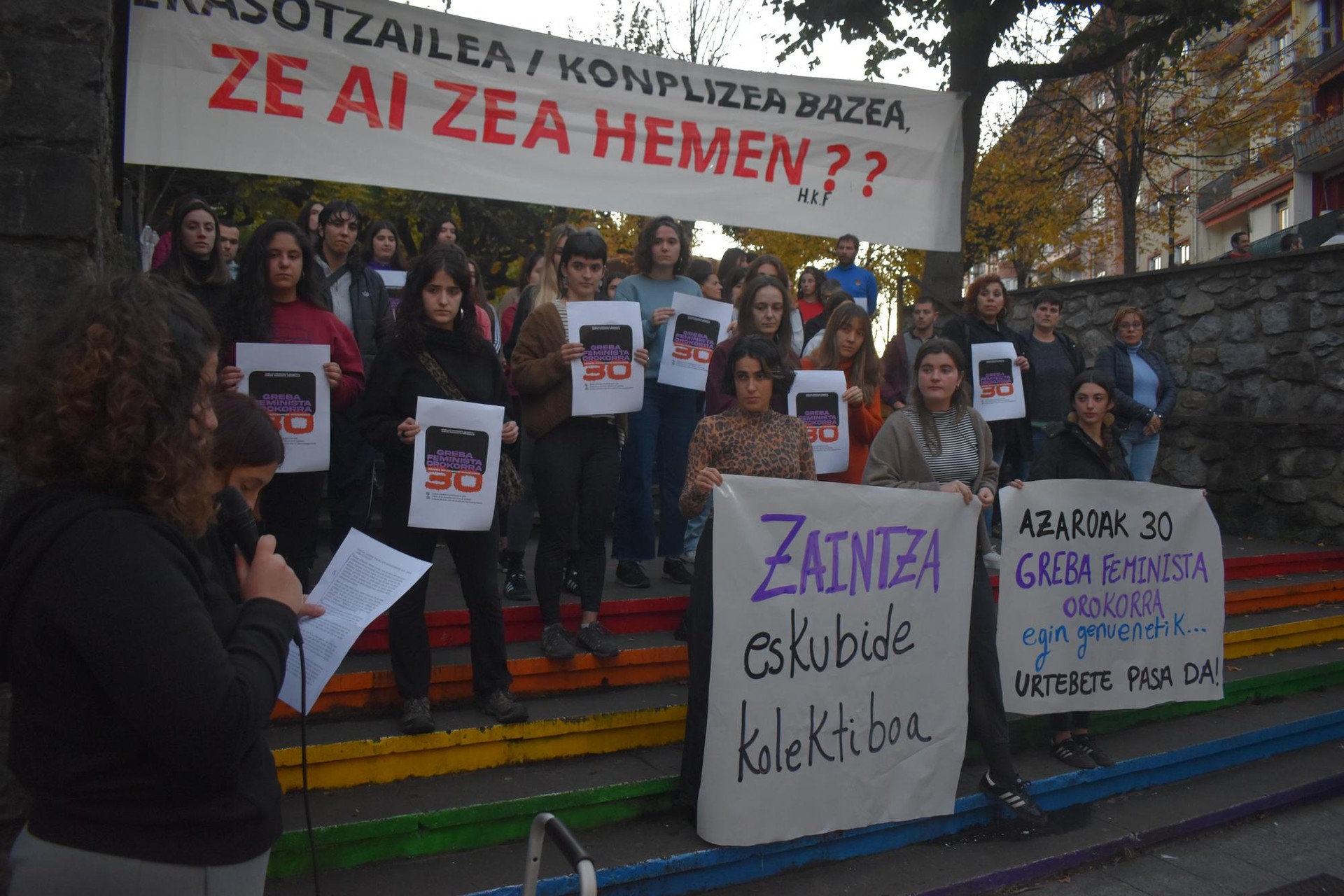Aurreko urteko greba feminista ekarri zuten gogora Hernanin