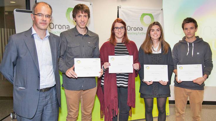 Eneko Irazusta, Iñigo Arratibel, Alba Fernandez eta Amaia Goñi, saridunak