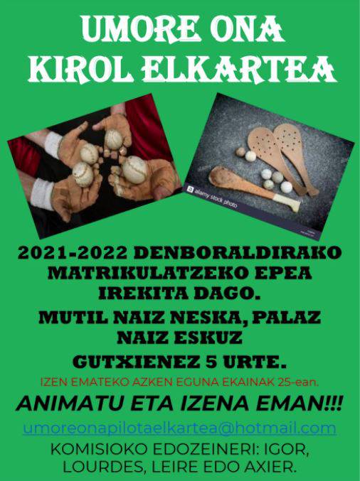 Zabalik,  matrikulazio epea