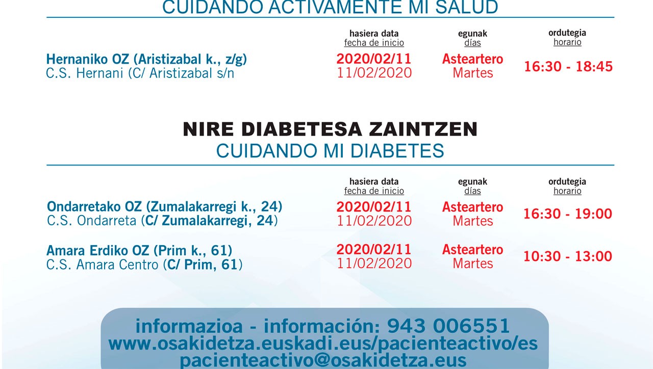 Tailerrak, gaixotasun kronikoak dituztenentzat