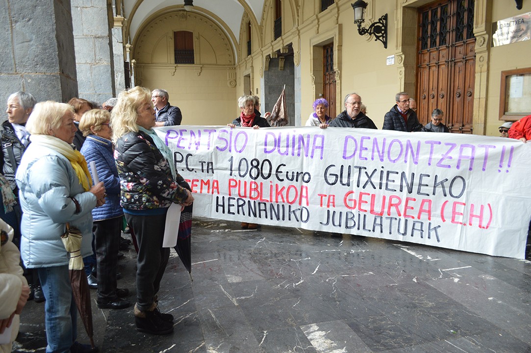 Plazan pentsiodunen elkarretaratzea egingo da gaur hiru hilabete ostean
