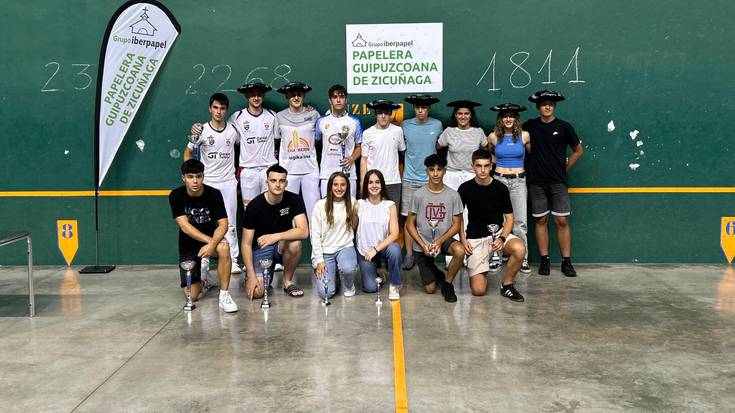 Papelera Zikuñaga esku pelota txapelketan Alize Sagardui goizuetarrak txapela jantzi du