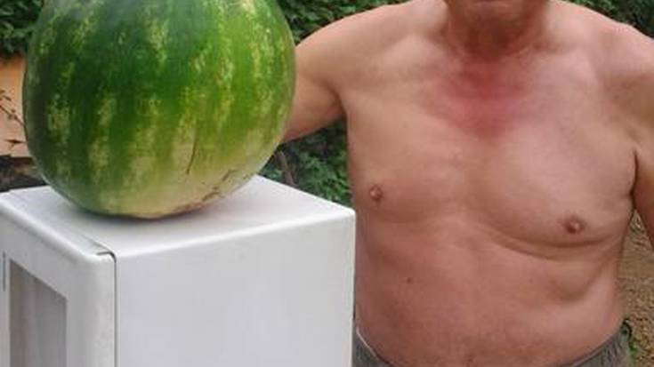 Ia 12 kiloko sandia, Antonio Solanoren baratzean