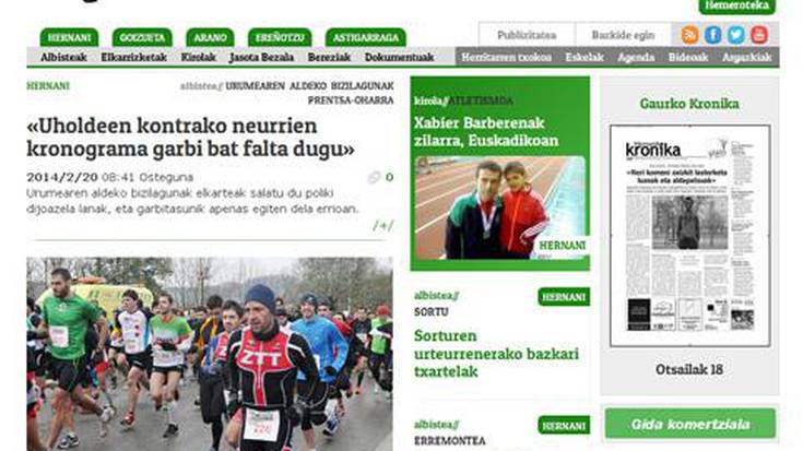 Urumeako Kronikaren aurkezpena egingo da asteartean, Biterin