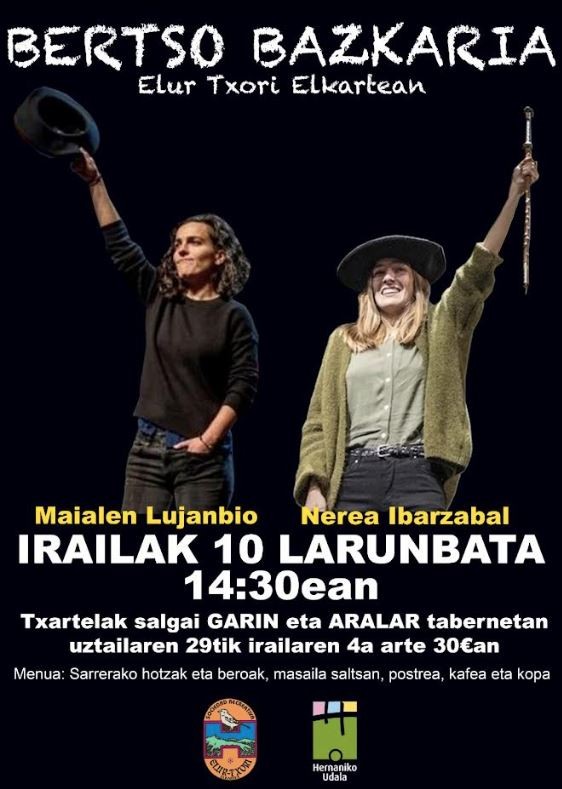 Salgai, bertso bazkarirako txartelak