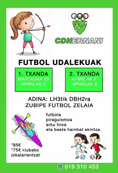 Gaur da azkeneko eguna, CDHko  futbol udalekuetan izena emateko