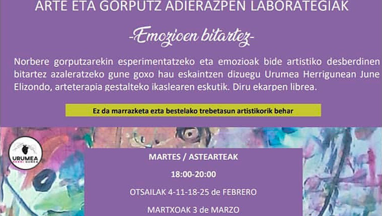 Arteterapia aukeran, otsailetik martxora
