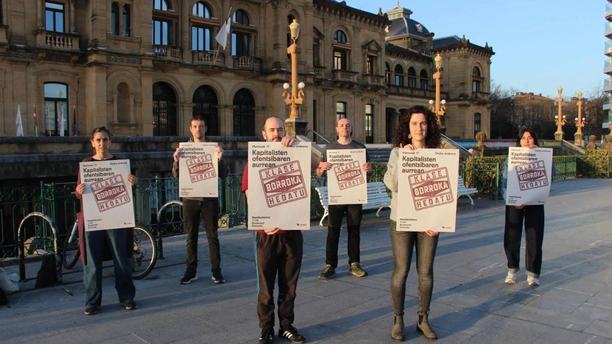 «Klase borroka hedatzeko» deiarekin  greba orokorrera batu da EHKS
