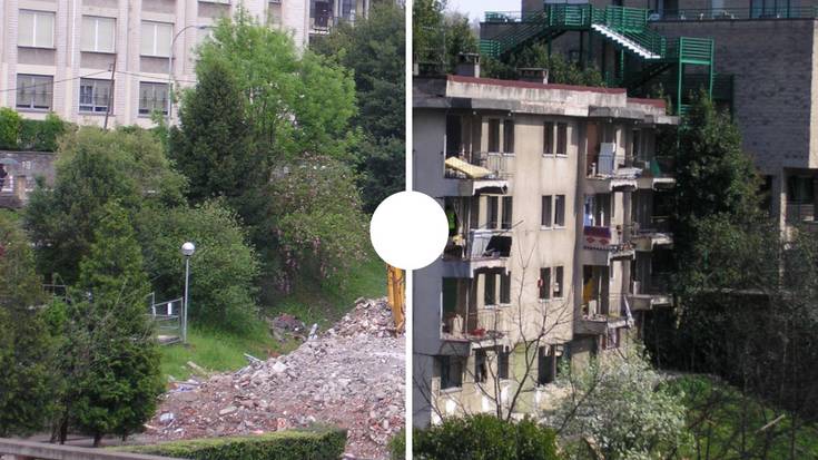 Sandiusterri ingurua 2006an, aurretik eta ondoren