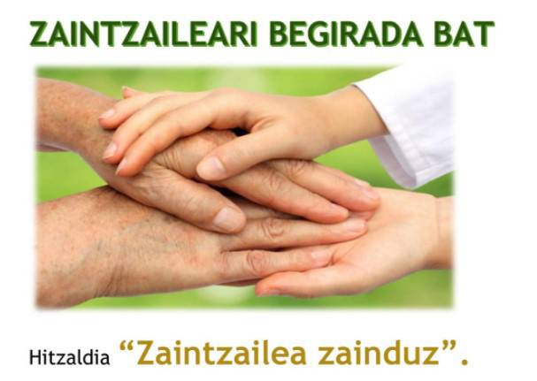 'Zaintzailea zainduz' hitzaldia  Saioa Garmendiak, etzi