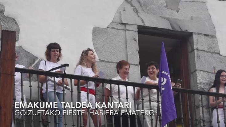 Emakume Taldea kantari, Goizuetako Fiestei hasiera emateko