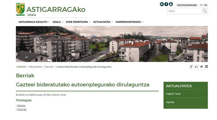 Negozioak martxan jartzeko laguntzak, gazteei