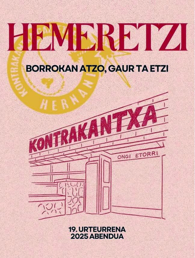 Abian da Kontrakantxa gaztetxearen 19. urteurreneko egitaraua: 'Borrokan atzo, gaur eta etzi!'