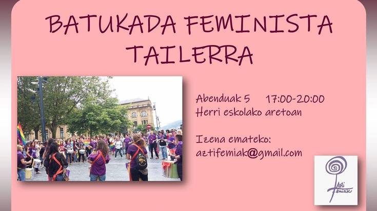 Aztifemiak taldeak batukada tailerra antolatu du, larunbat honetarako